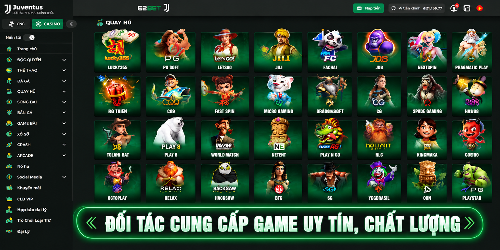 Đối tác cung cấp game uy tín, chất lượng